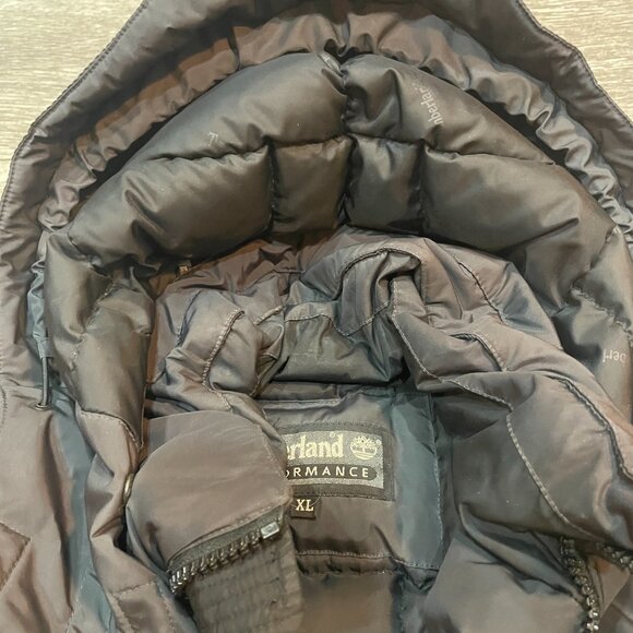 Vintage Y2K Timberland Performance PRO Down Puffer Jacket Parka Black XL - Picture 10 of 12